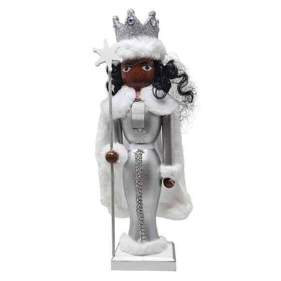 Ethnic Princess Silver and White 14" Christmas Nutcracker - Picture 5 of 5